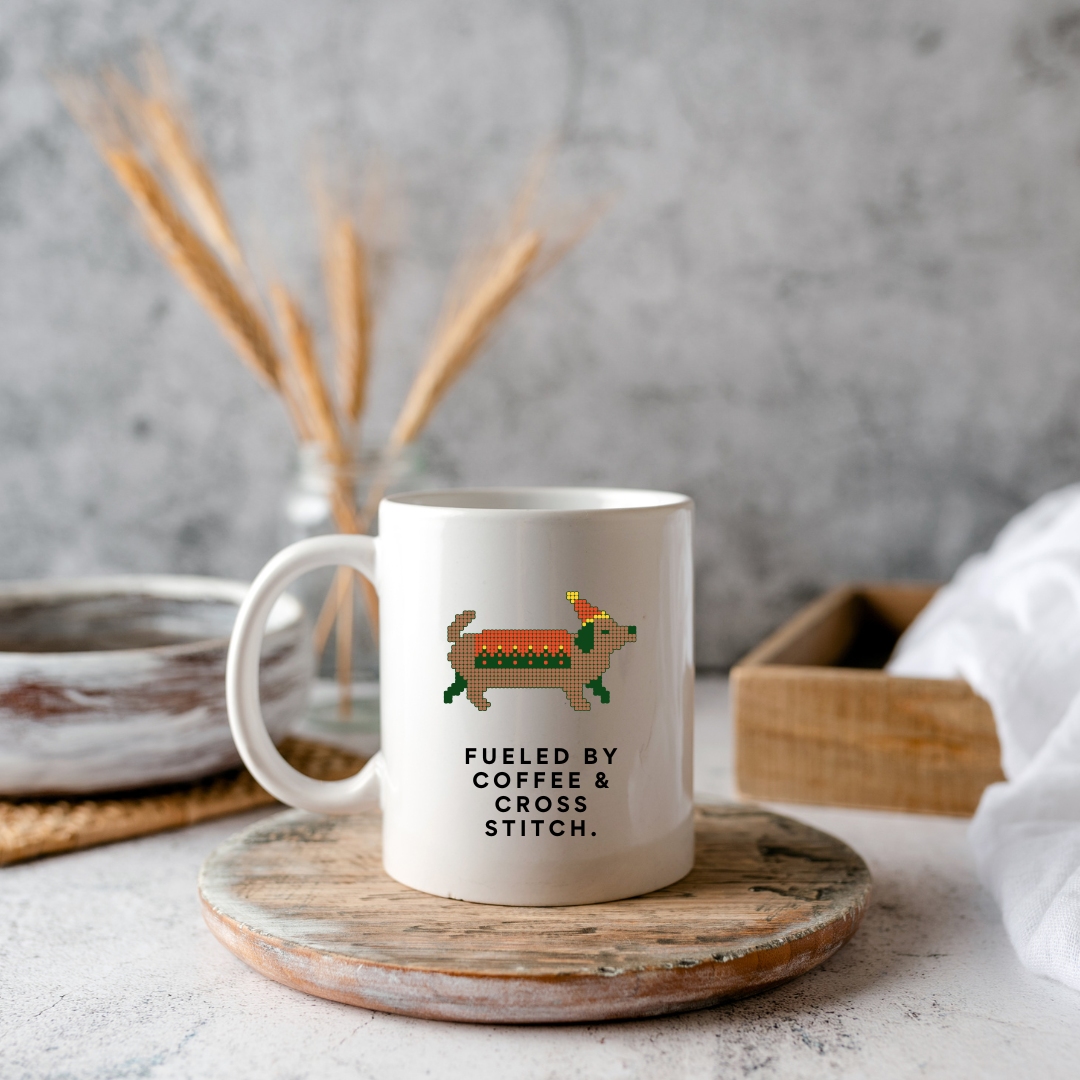 Cozy mood with stitching and a coffee